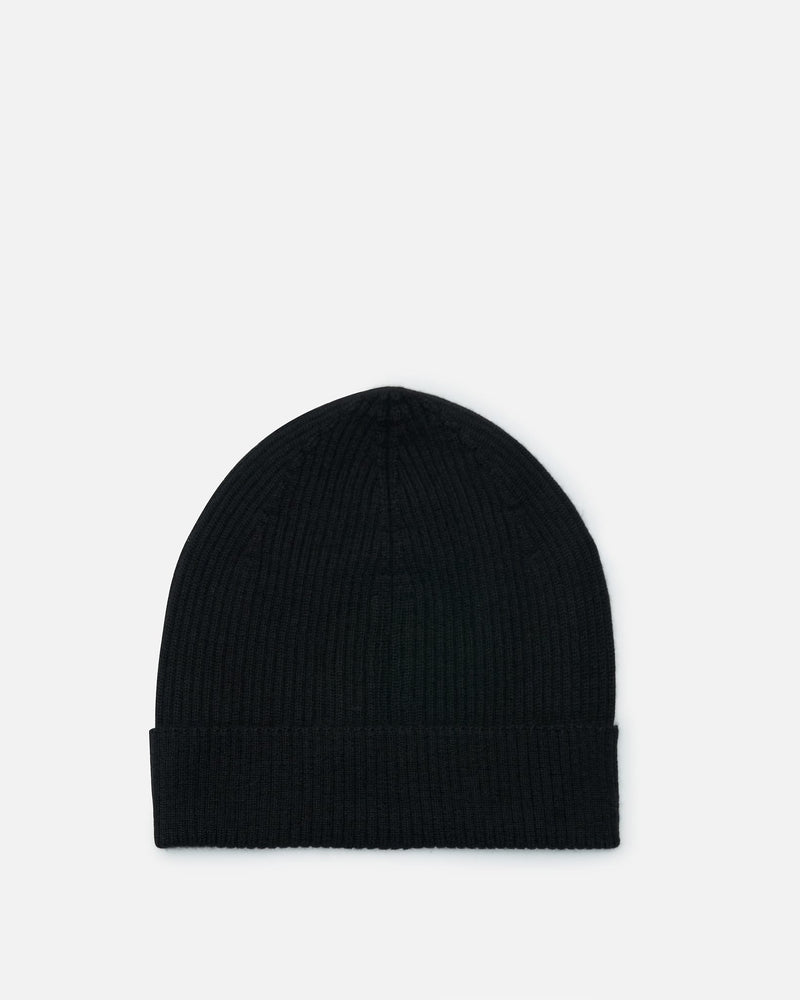 Rick Owens Men's Hats OS Ribbed Beanie in Black
