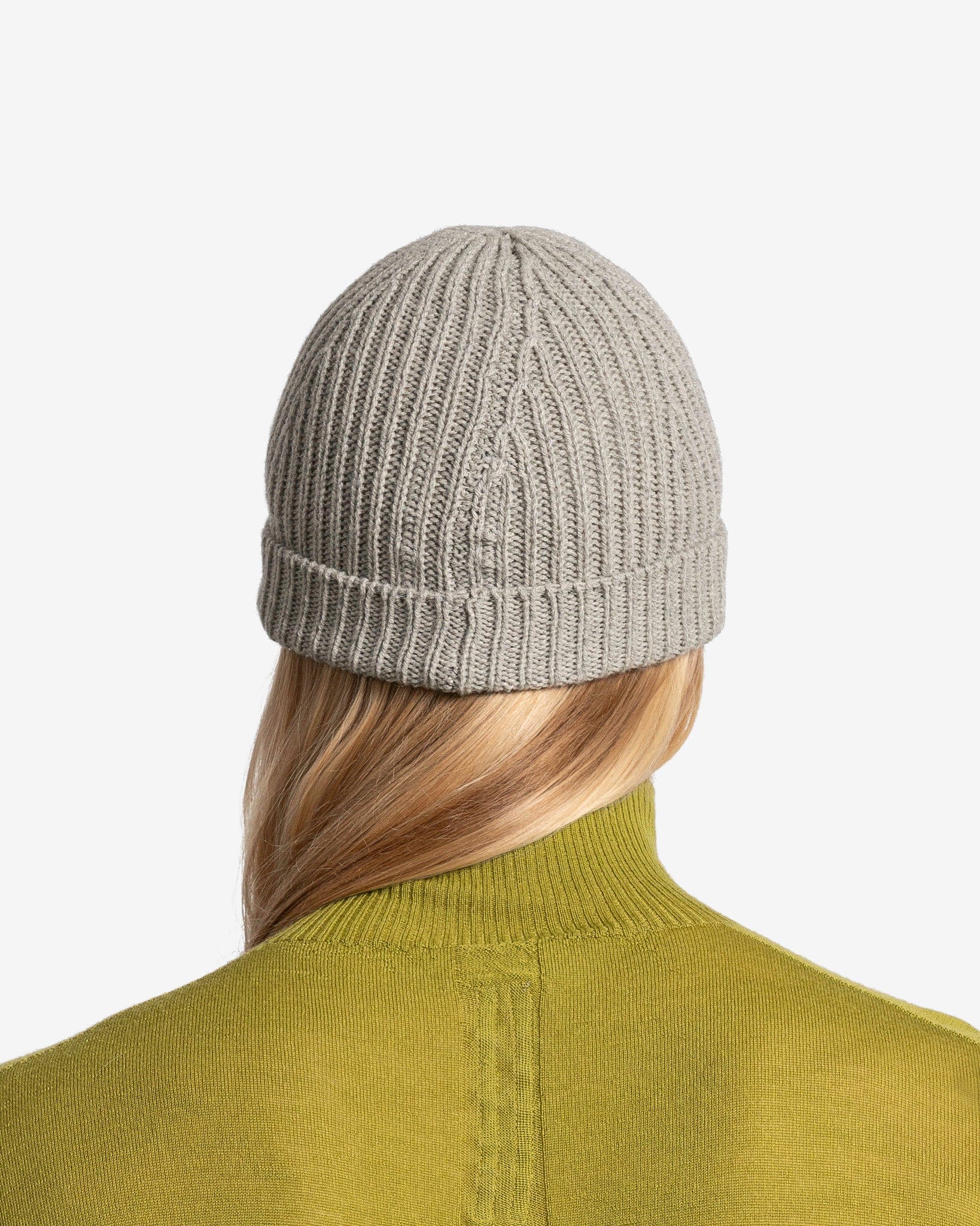 Rick Owens Men's Hats O/S Ribbed Beanie in Pearl