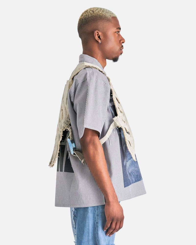 Satoshi Nakamoto Men's Jackets OS Ribcage Moto Vest in Beige