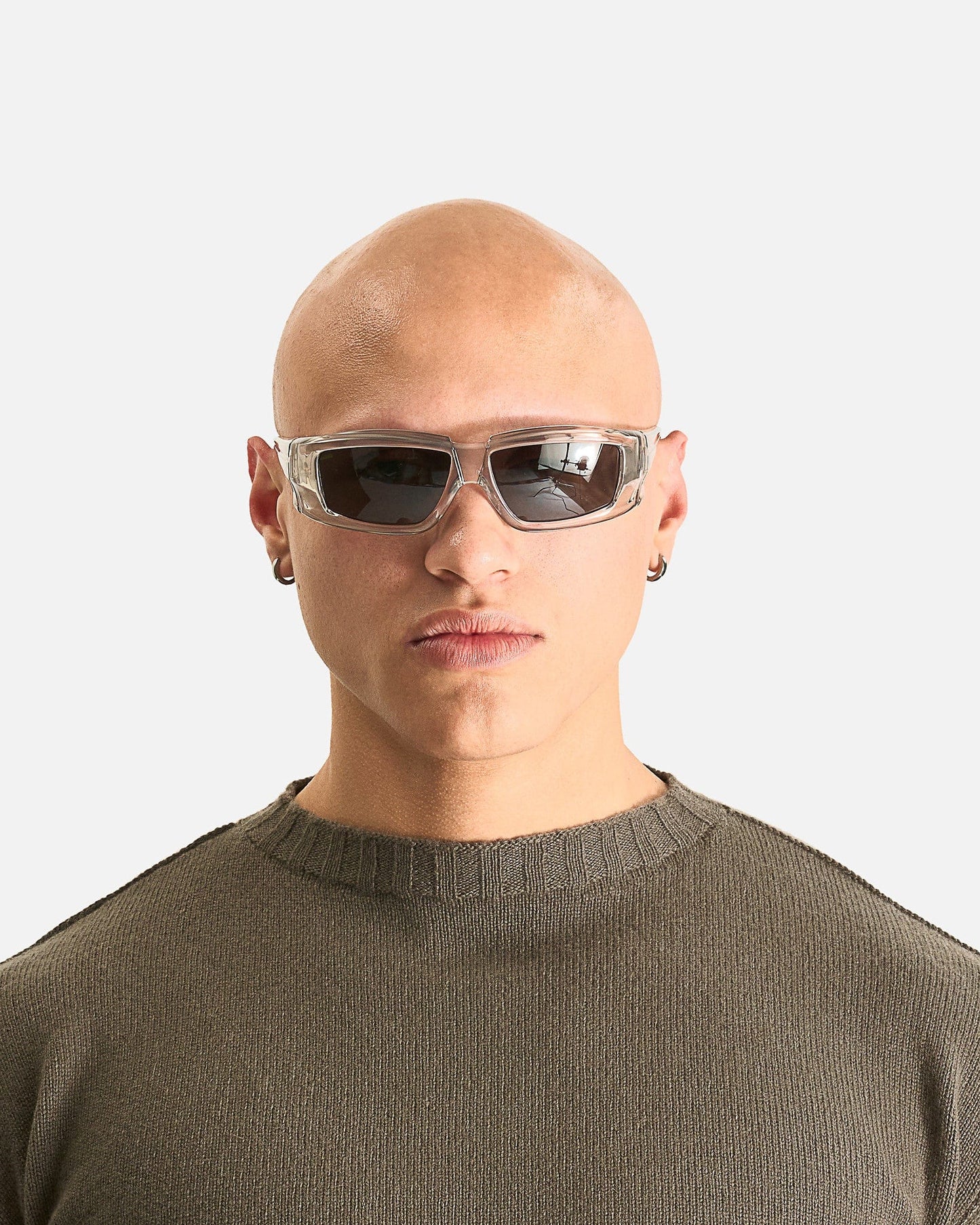 Rick Owens Eyewear OS Rick Sunglasses in Transparent/Black