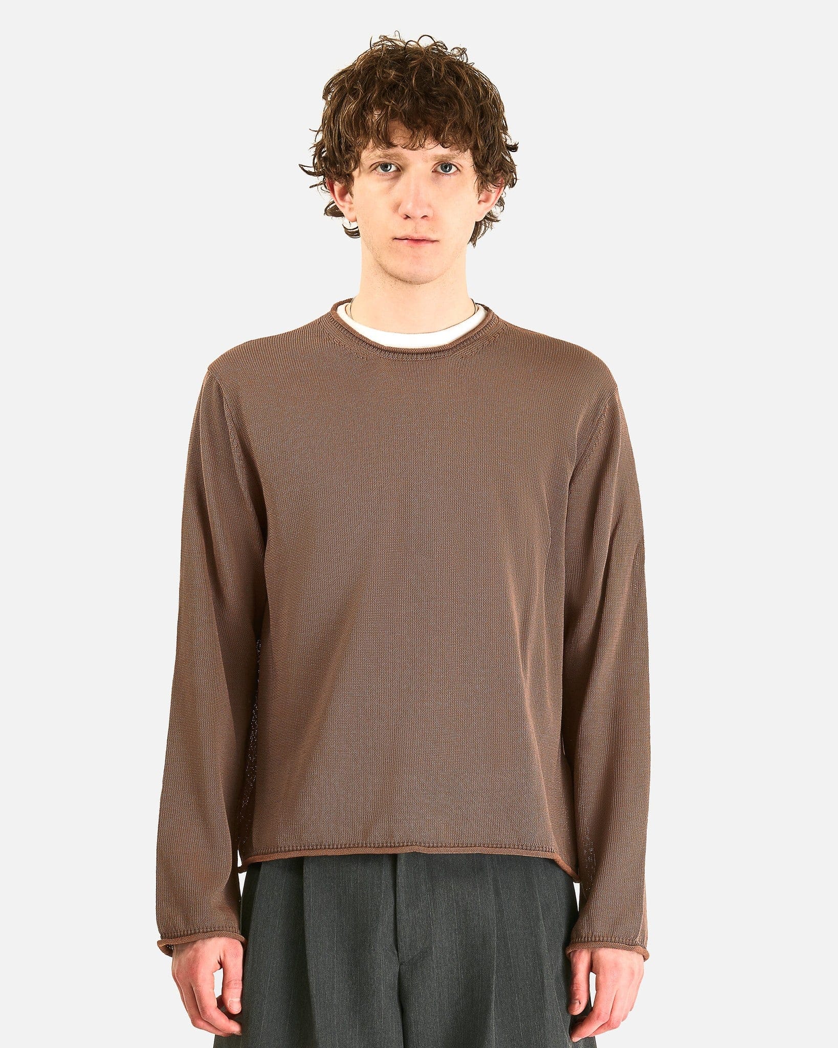 Our Legacy Men's Sweater Rigid Popover in Copper