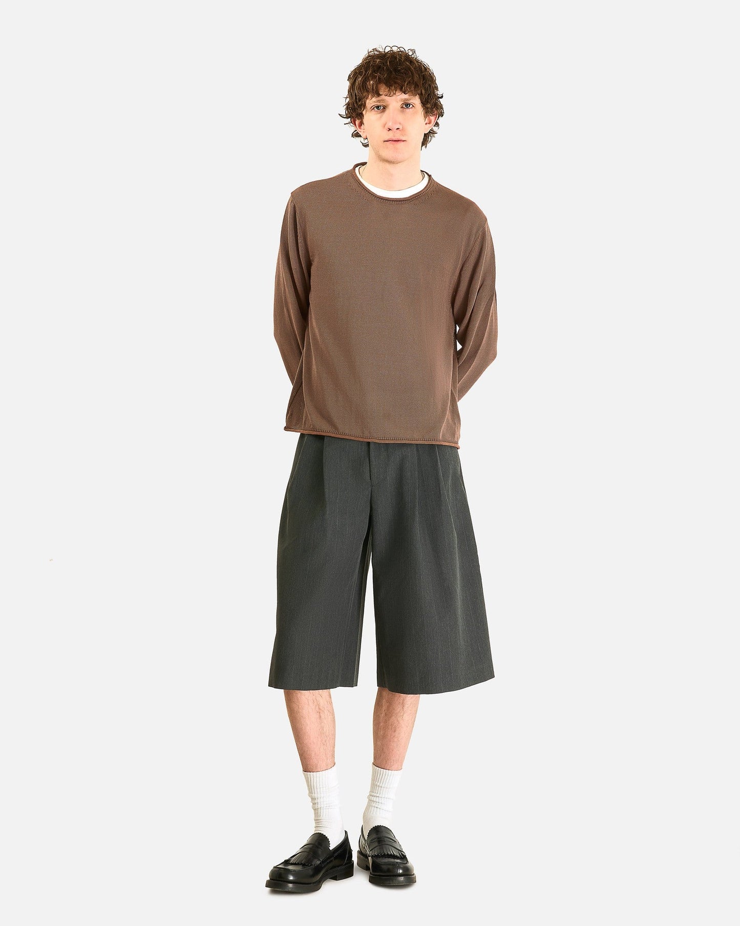 Our Legacy Men's Sweater Rigid Popover in Copper