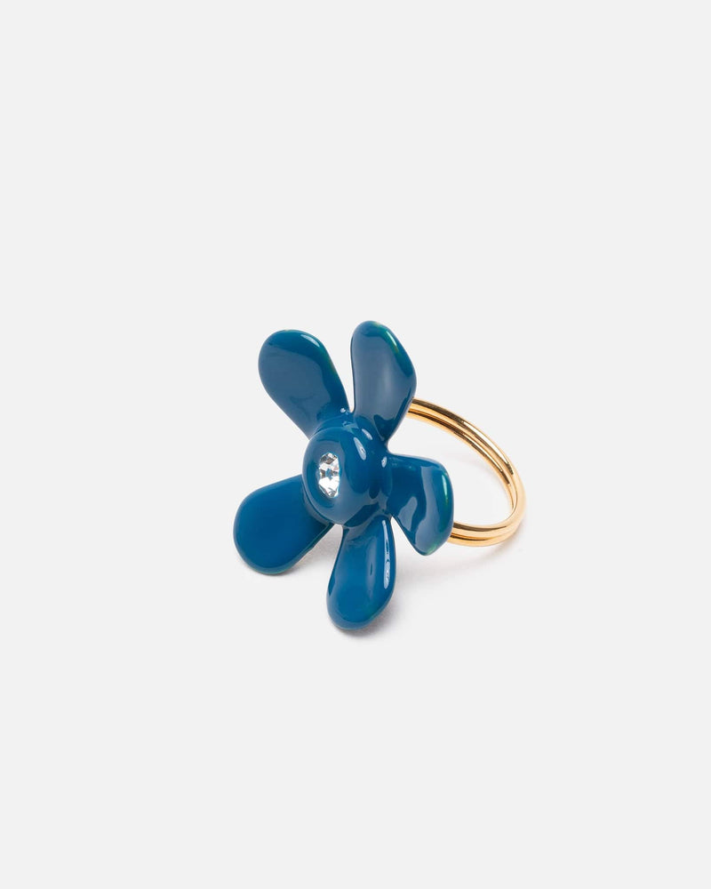 Marni Jewelry Medium Ring with Floral Motif in Ocean