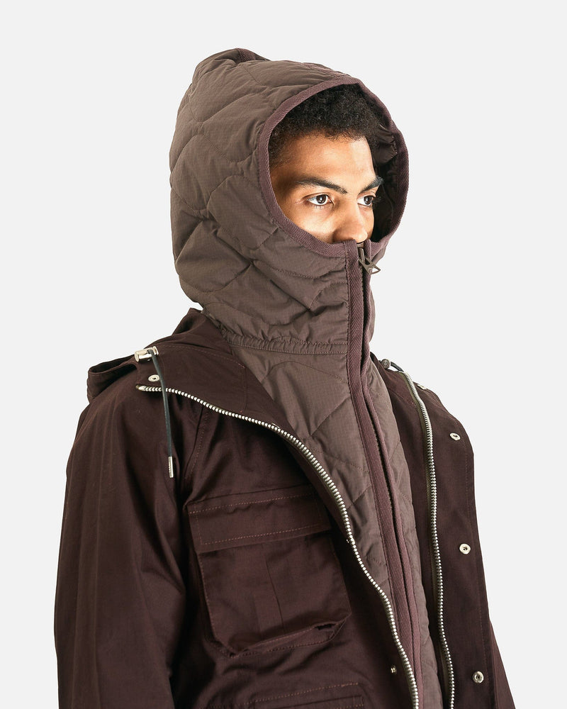 Sacai Men's Coat Rip Stop Blouson in Brown