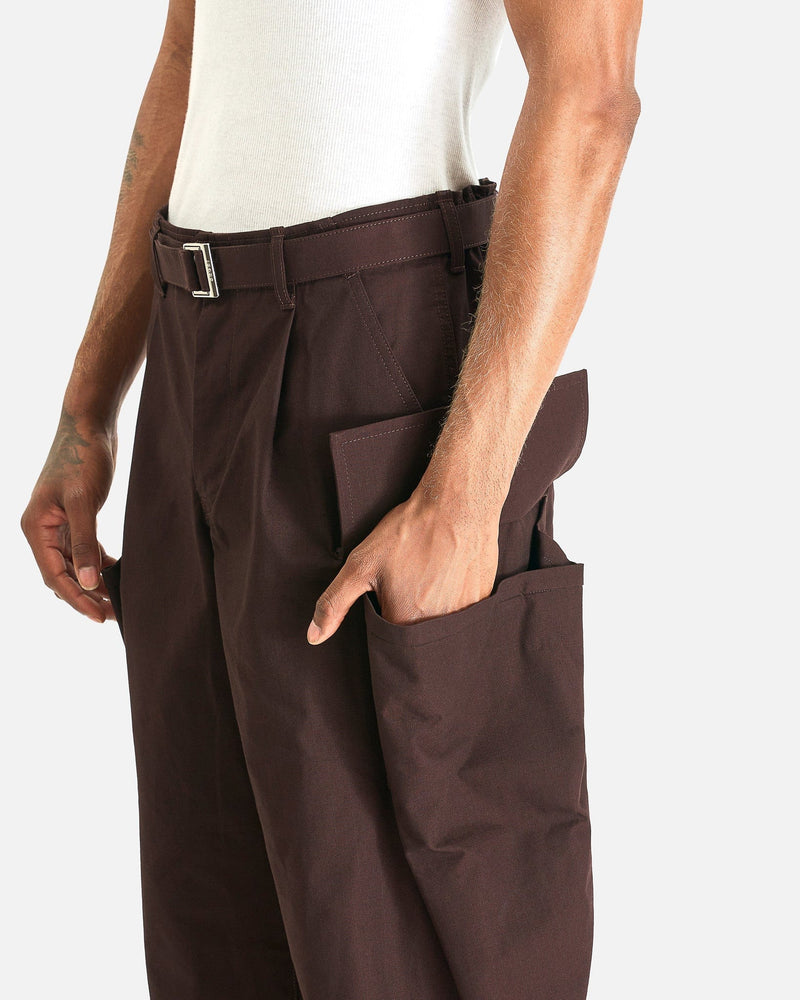 Sacai Men's Pants Rip Stop Pants in Brown