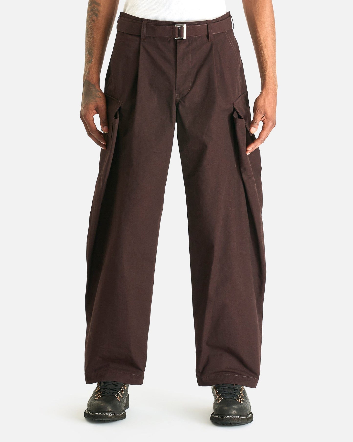 Sacai Men's Pants Rip Stop Pants in Brown