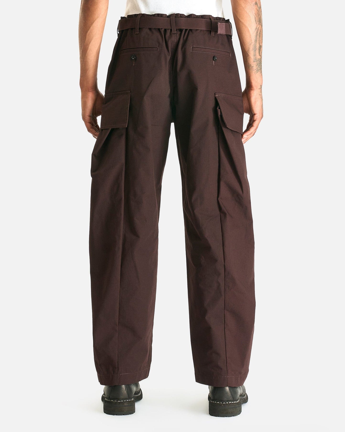 Sacai Men's Pants Rip Stop Pants in Brown