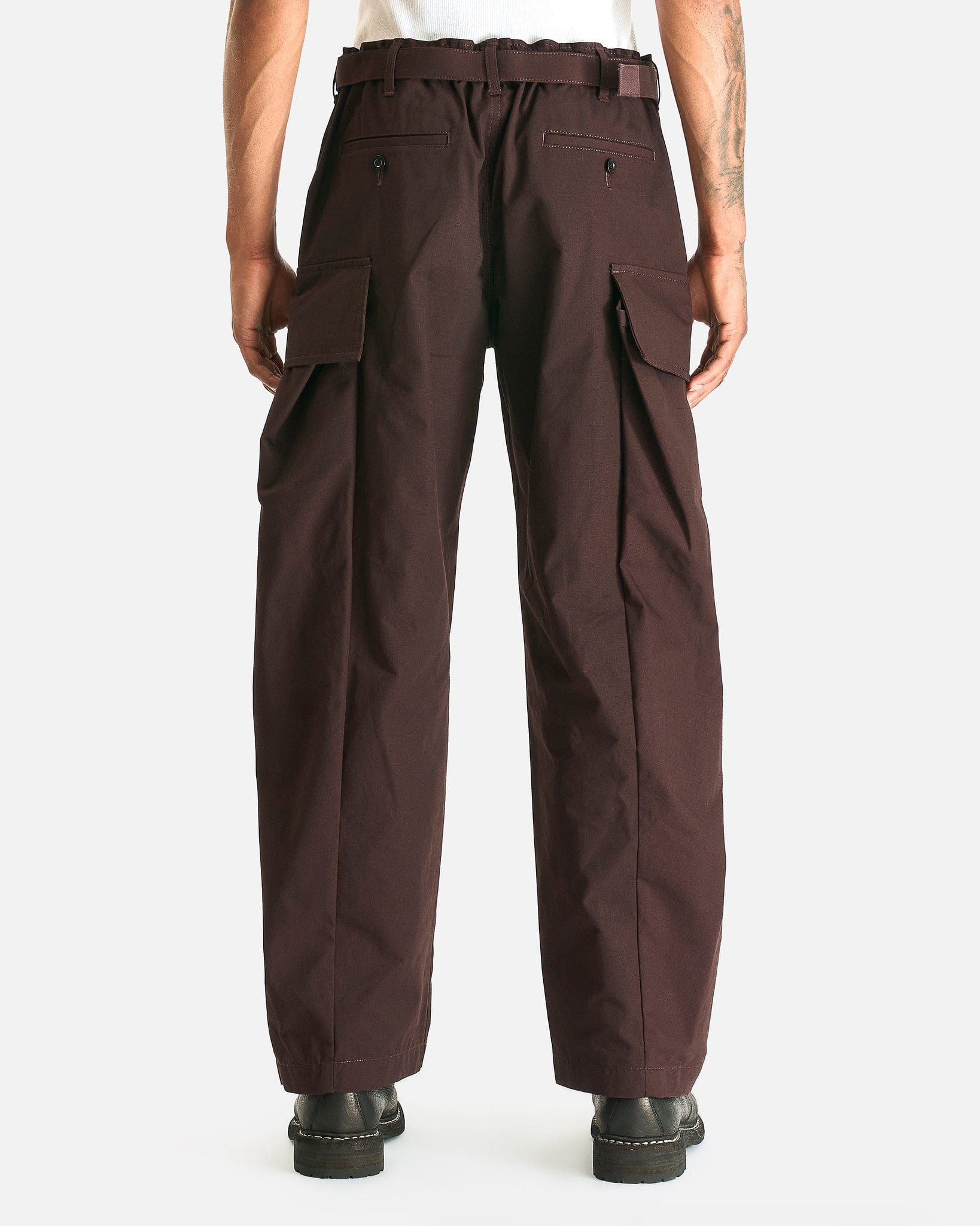 Sacai Men's Pants Rip Stop Pants in Brown