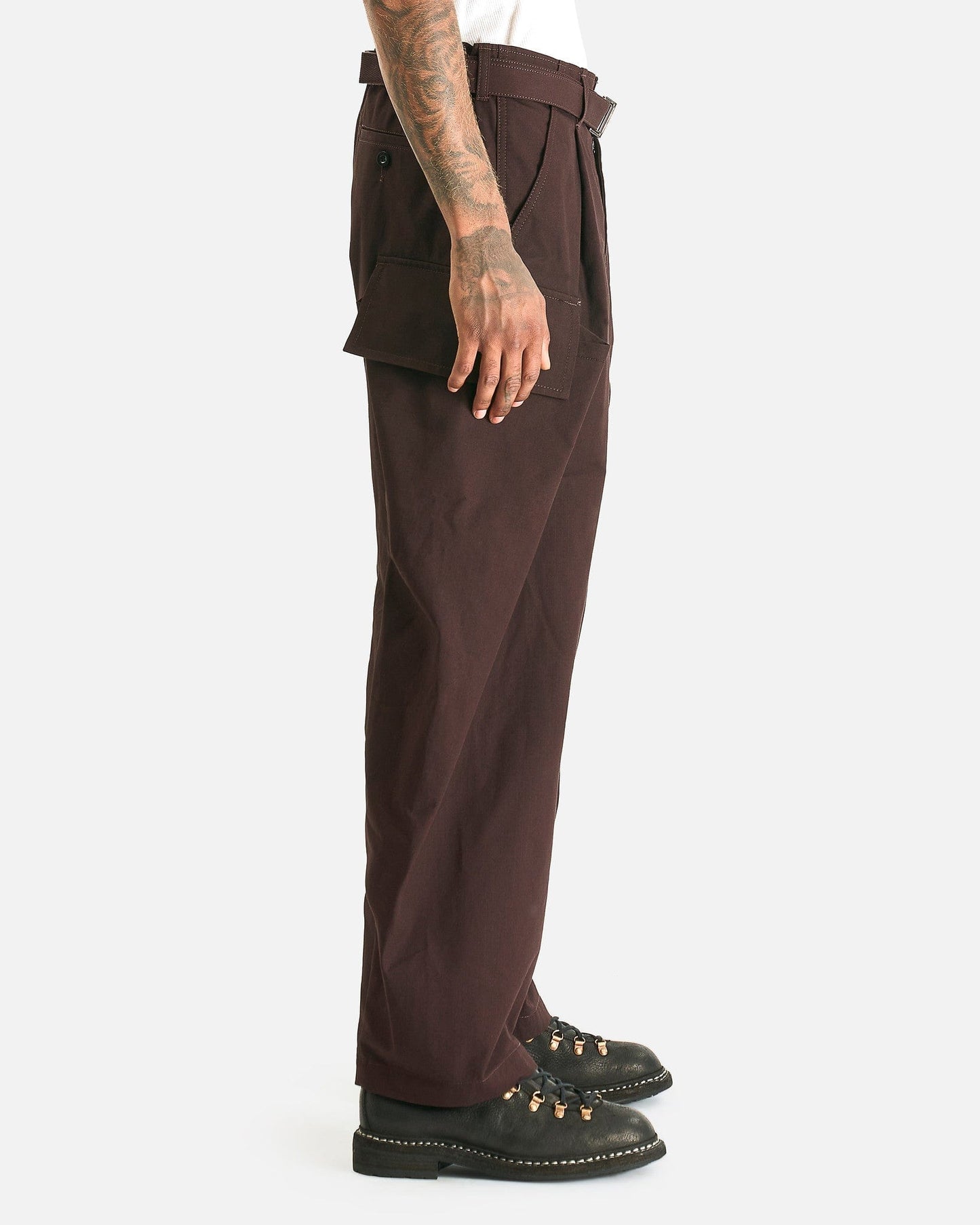 Sacai Men's Pants Rip Stop Pants in Brown