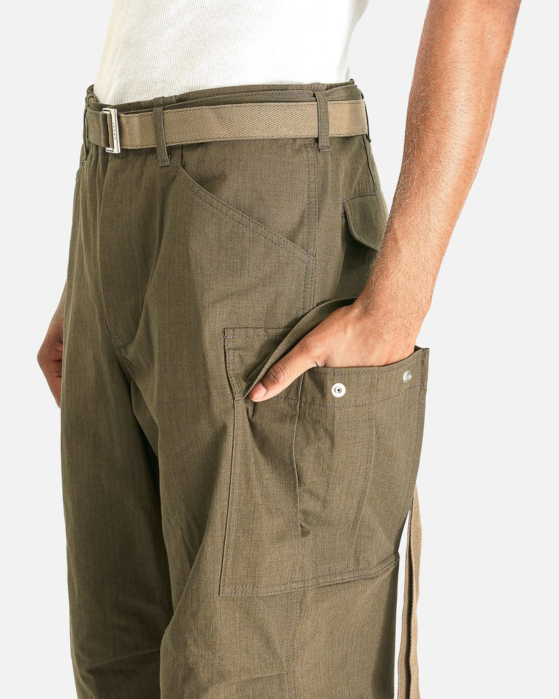 Sacai Men's Pants Rip Stop Pants in Khaki