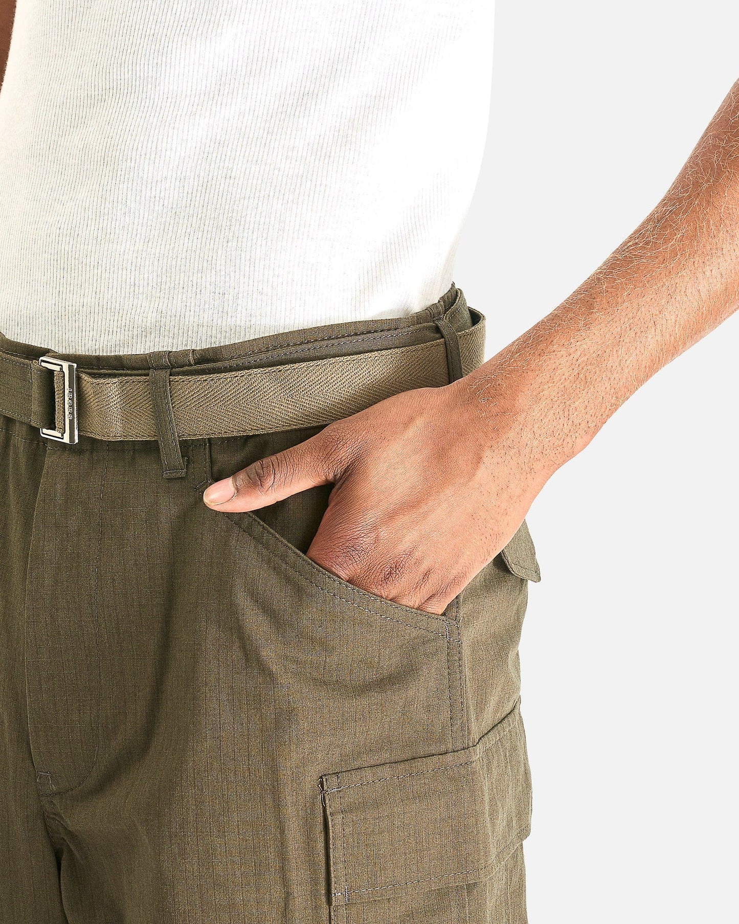 Sacai Men's Pants Rip Stop Pants in Khaki