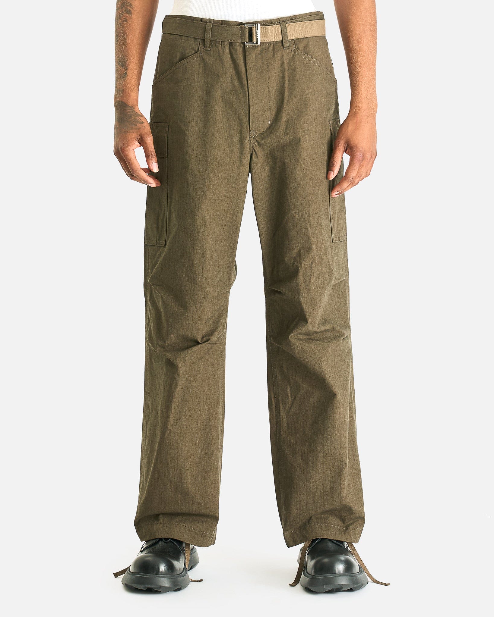 Sacai Men's Pants Rip Stop Pants in Khaki
