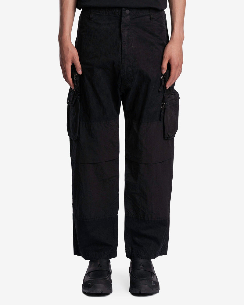 Nemen Men's Pants Rise Multipocket Parachute Pants in Ink Black