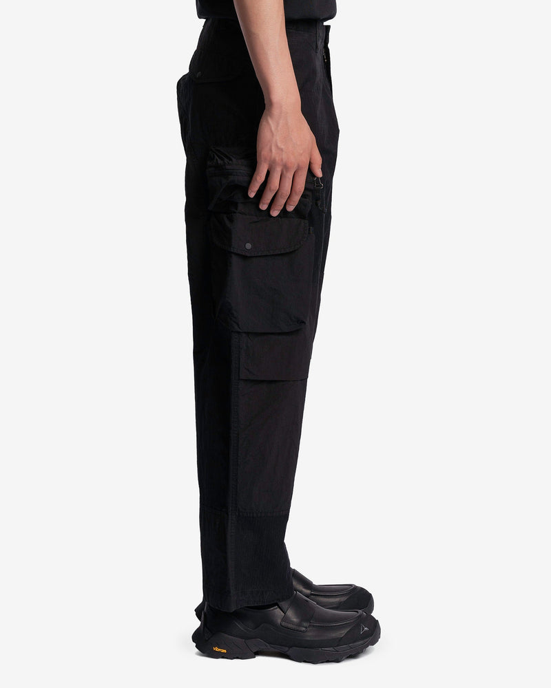 Nemen Men's Pants Rise Multipocket Parachute Pants in Ink Black