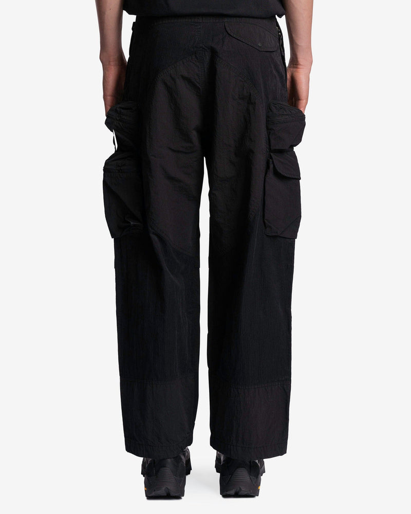 Nemen Men's Pants Rise Multipocket Parachute Pants in Ink Black