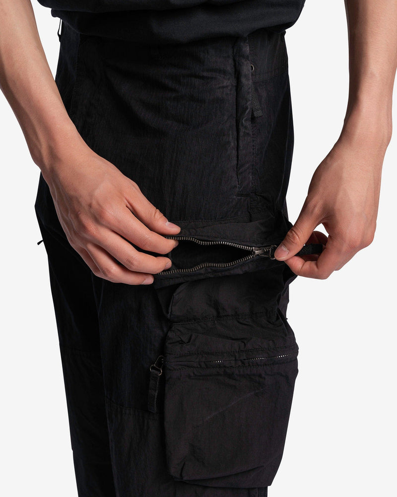 Nemen Men's Pants Rise Multipocket Parachute Pants in Ink Black
