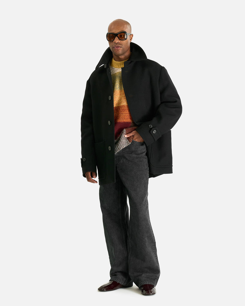 Dries Van Noten Men's Coat Rivine Bis Coat in Black