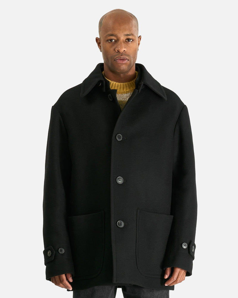 Dries Van Noten Men's Coat Rivine Bis Coat in Black