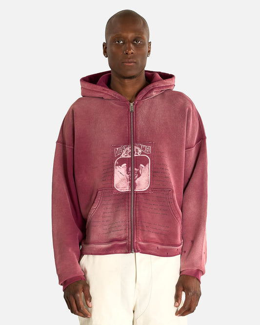 Enfants Riches Deprimes Men's Sweatshirts Rock Paper Scissors II Assemblage Zip Hoodie in Maroon
