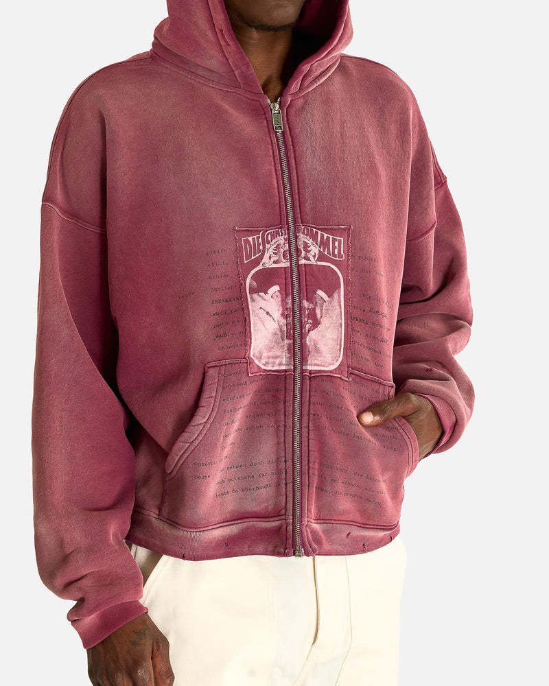 Enfants Riches Deprimes Men's Sweatshirts Rock Paper Scissors II Assemblage Zip Hoodie in Maroon