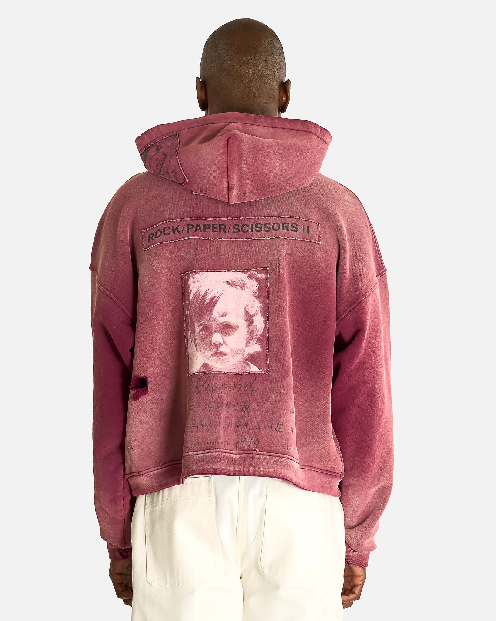Enfants Riches Deprimes Men's Sweatshirts Rock Paper Scissors II Assemblage Zip Hoodie in Maroon