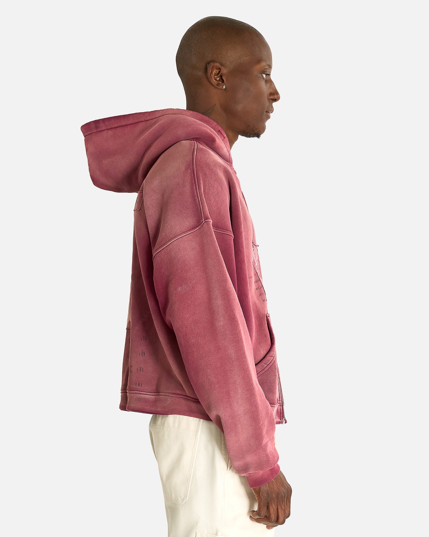 Enfants Riches Deprimes Men's Sweatshirts Rock Paper Scissors II Assemblage Zip Hoodie in Maroon