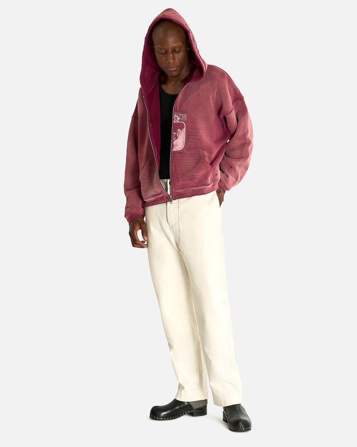 Enfants Riches Deprimes Men's Sweatshirts Rock Paper Scissors II Assemblage Zip Hoodie in Maroon