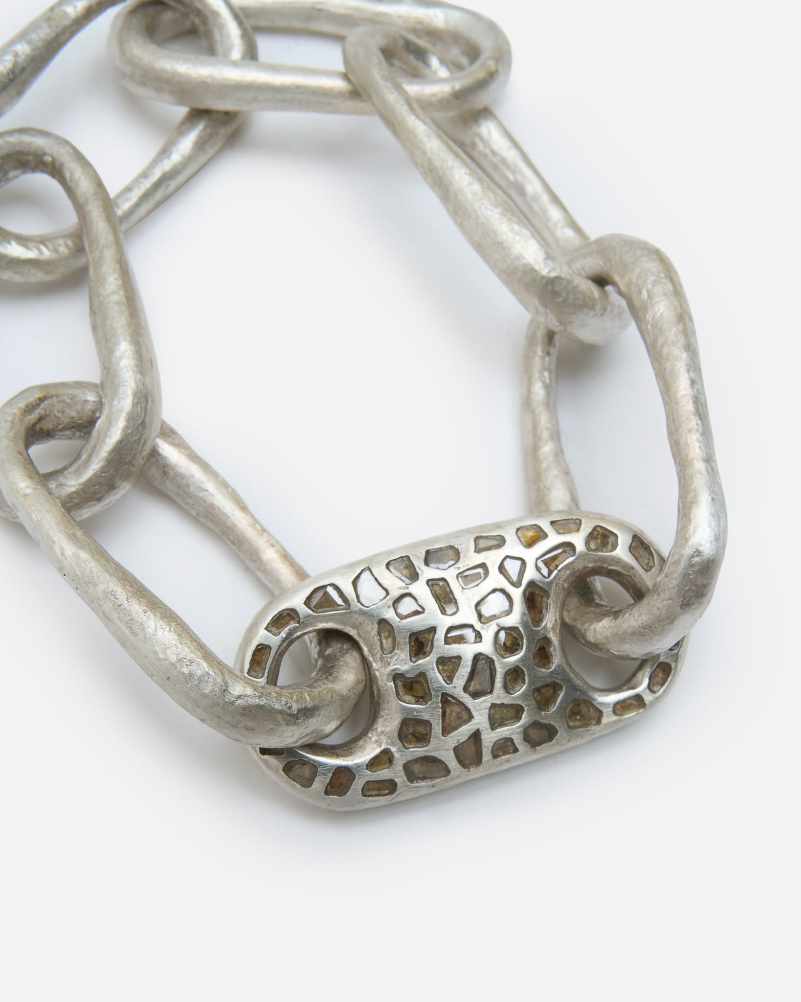 Parts of Four Jewelry L Roman Medium Link Bracelet w/ Medium Closed Link in Mega Pavé / MA, DIA