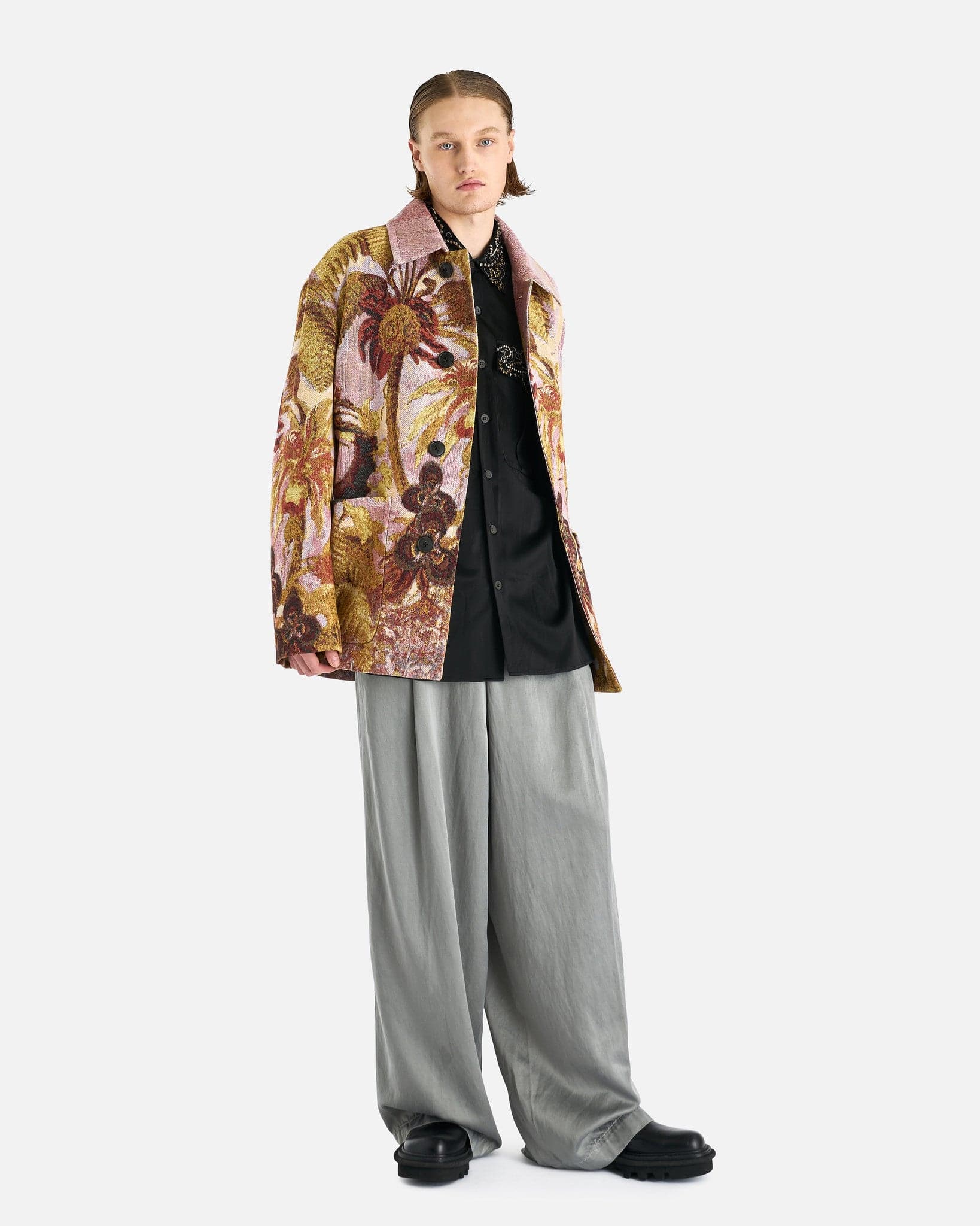 Dries Van Noten Men's Coat Ronnor Coat in Pink