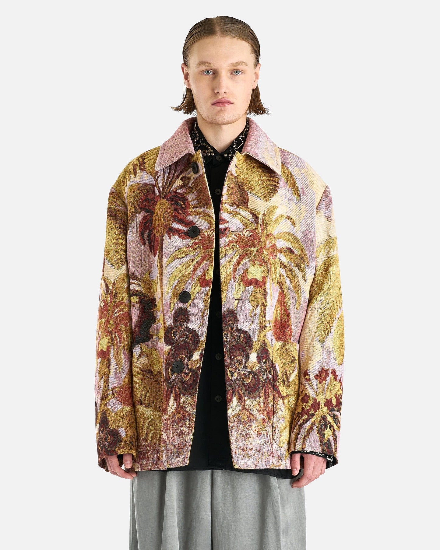 Dries Van Noten Men's Coat Ronnor Coat in Pink