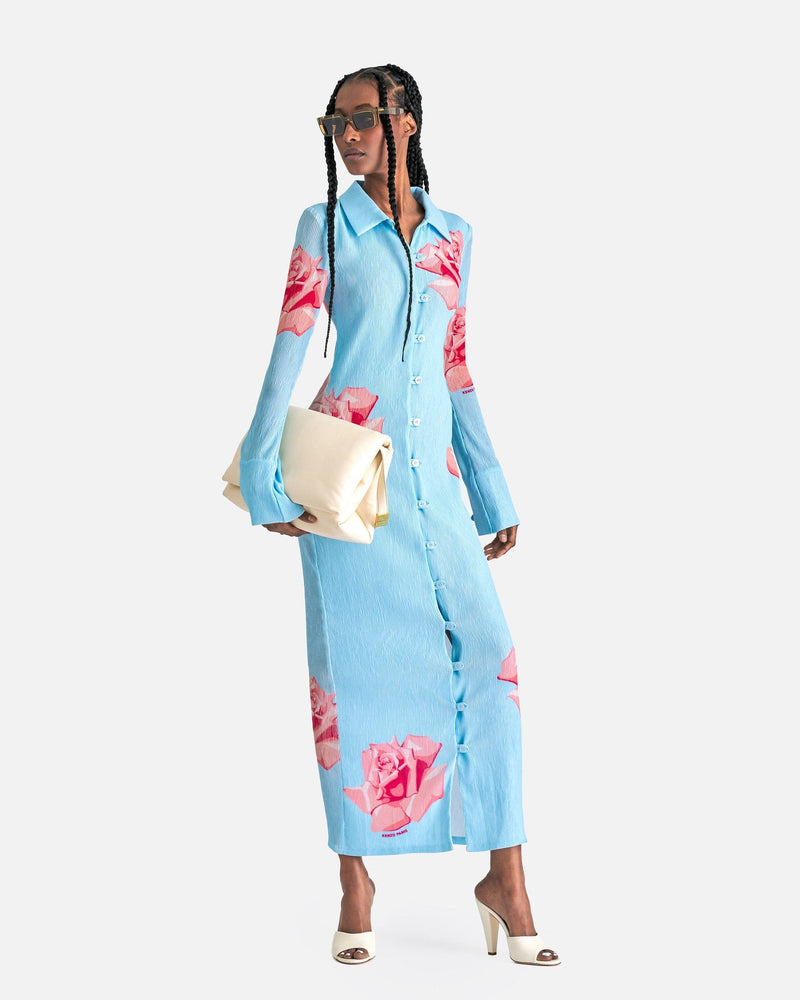 KENZO Women Dresses Rose Cardi Dress in Light Blue