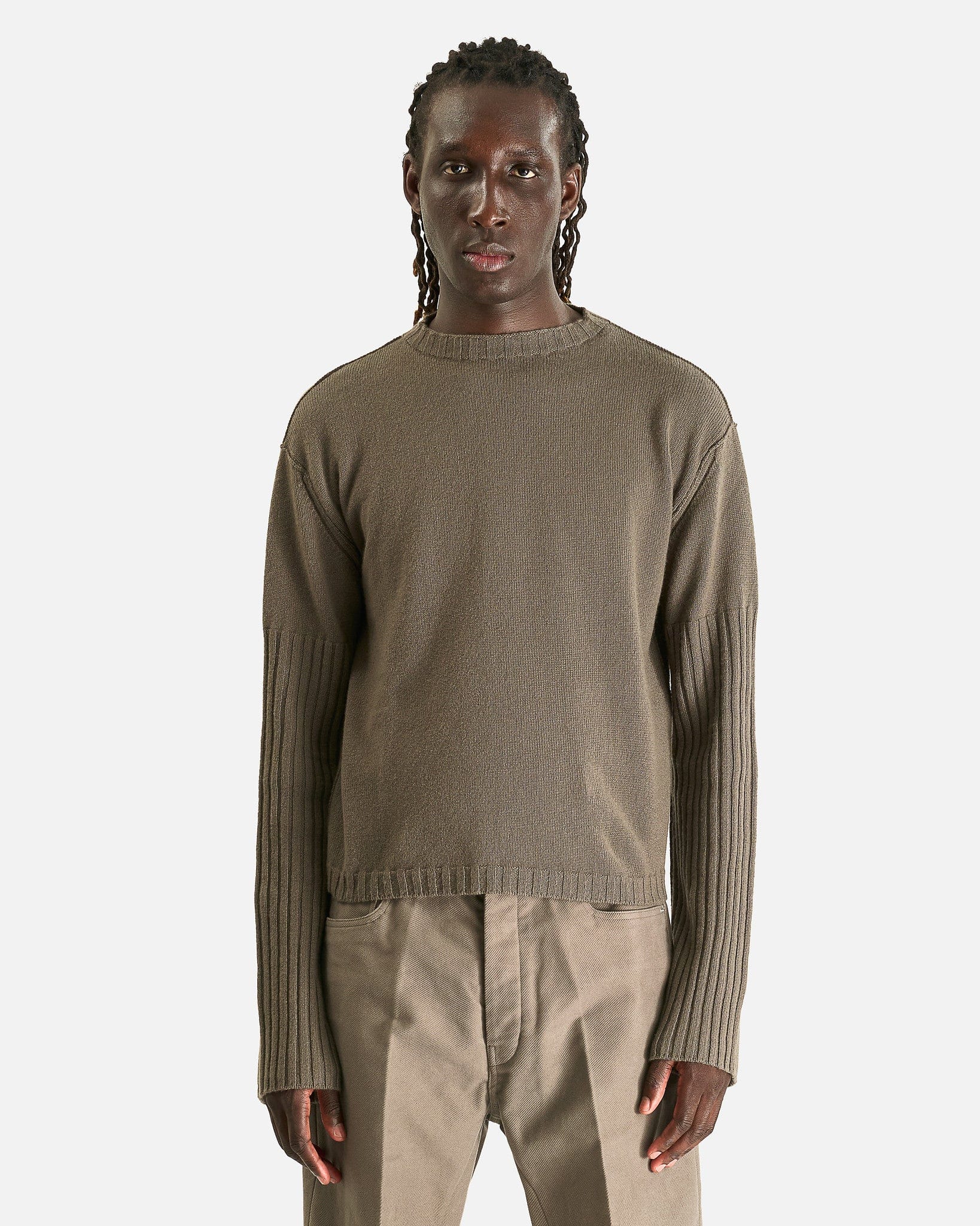 Rick Owens Men's Knitwear Round Neck in Dust