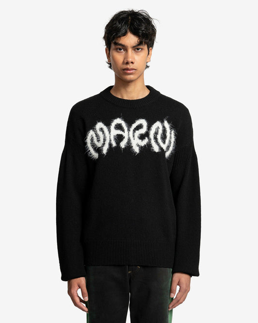 Marni Men's Sweater Roundneck Logo Sweater in Black