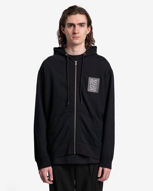 Raf Simons Men's Sweatshirts RS Hand Signs Zipped Hoodie in Black