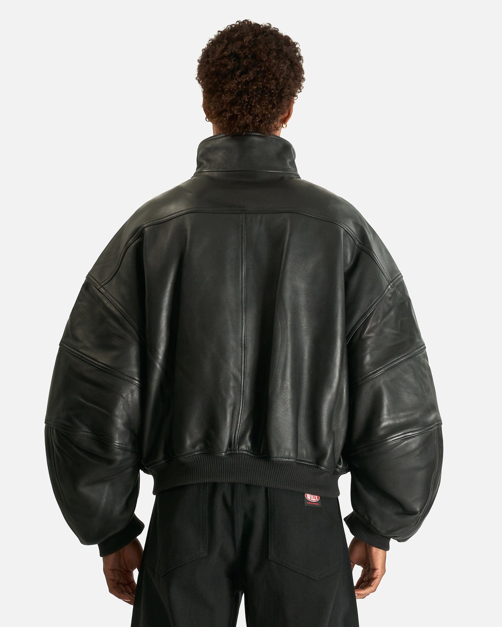 Willy Chavarria Men's Jackets Ruff Rider Leather Jacket in Black