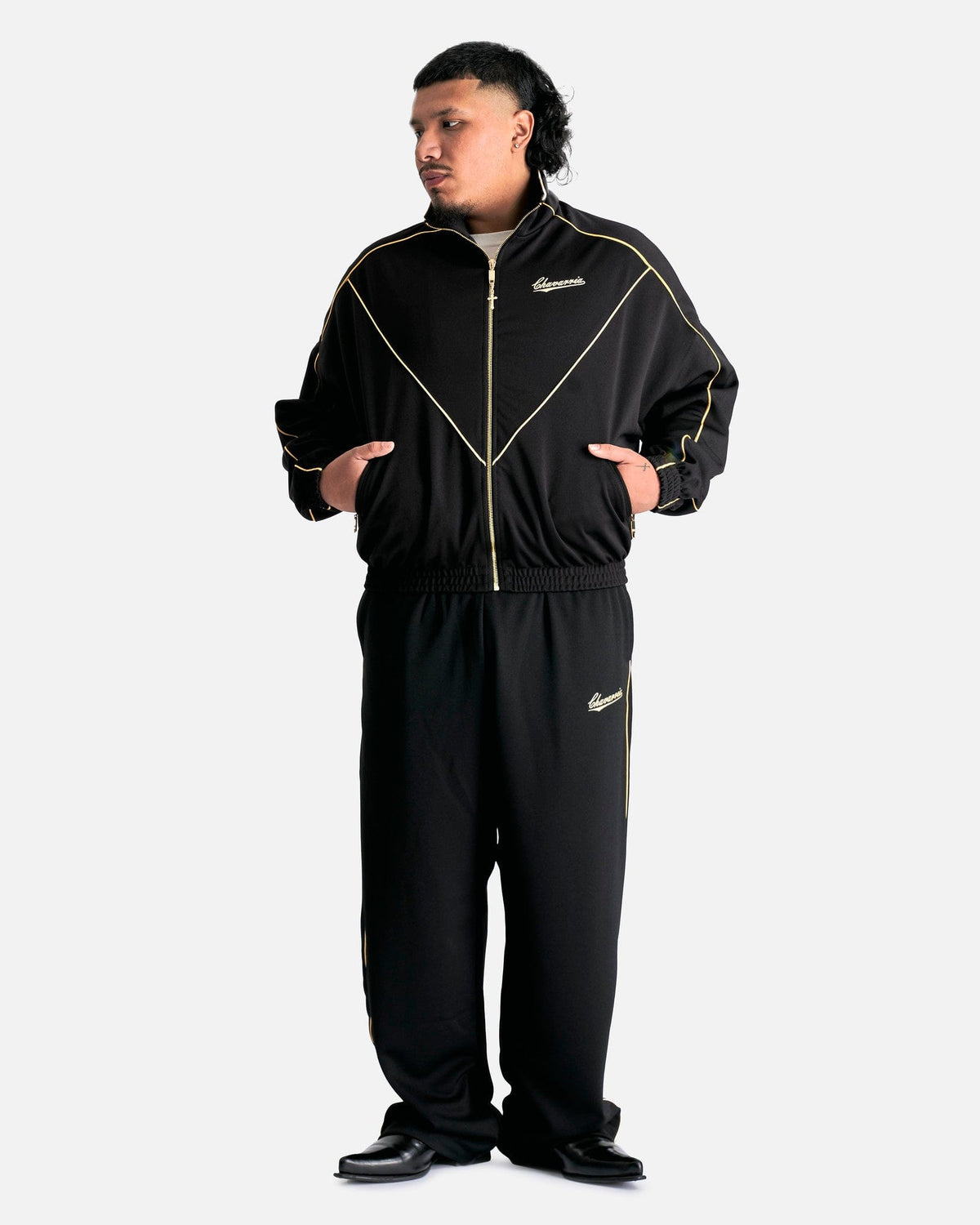 Willy Chavarria Men's Jackets Ruff Rider Track Jacket in Black