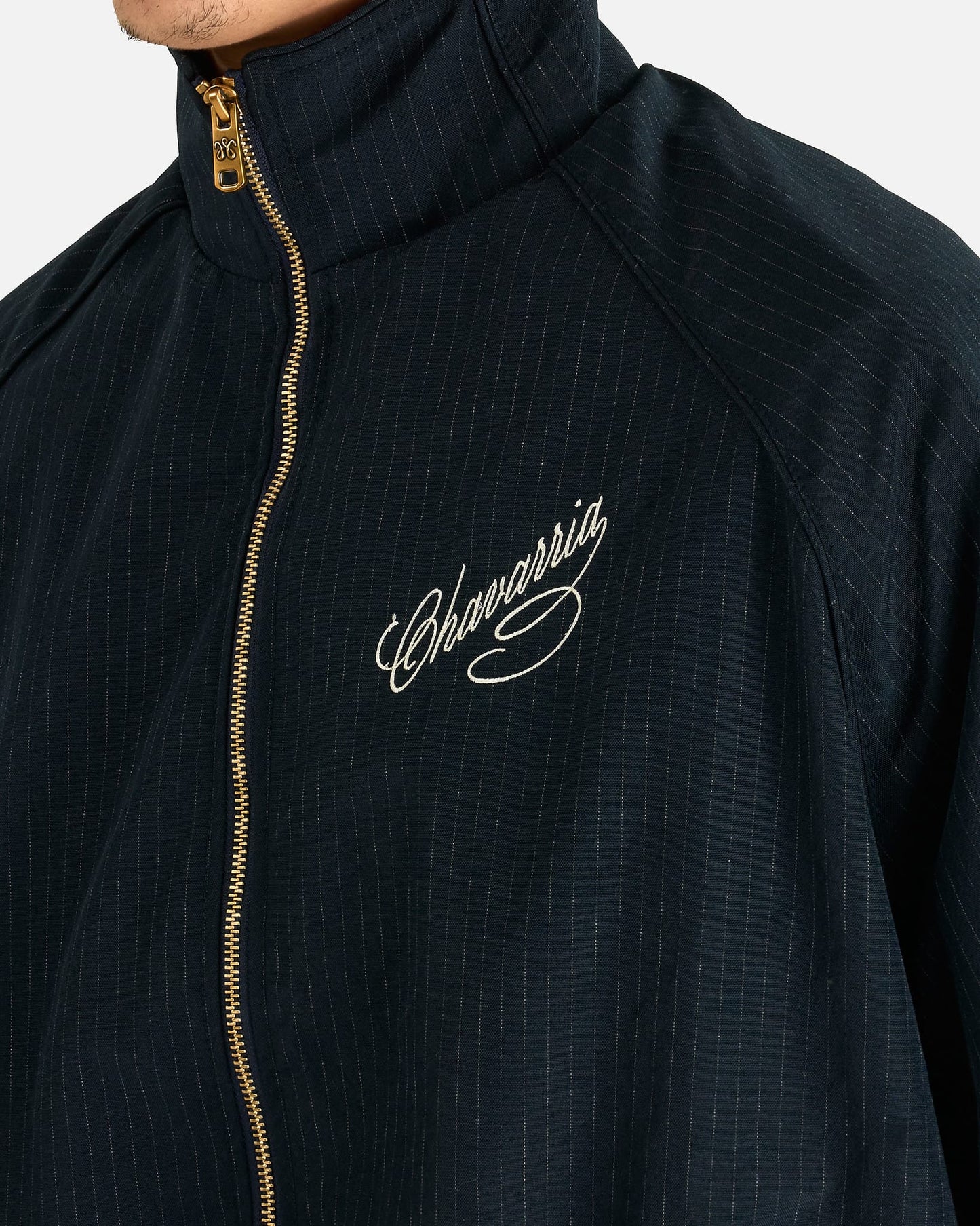 Willy Chavarria Men's Jackets Ruff Rider Track Jacket in Peacoat Stripe