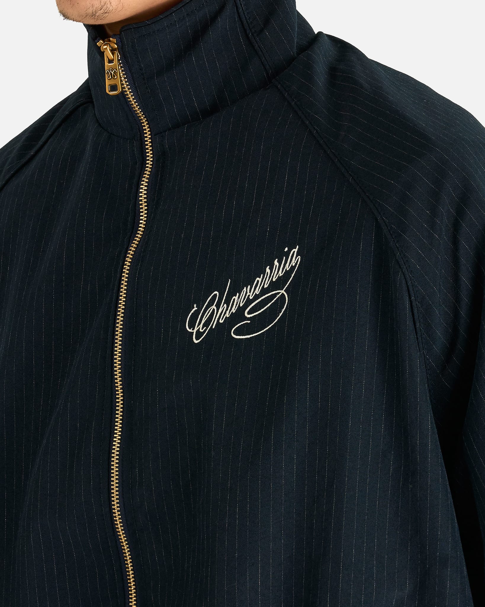 Willy Chavarria Men's Jackets Ruff Rider Track Jacket in Peacoat Stripe