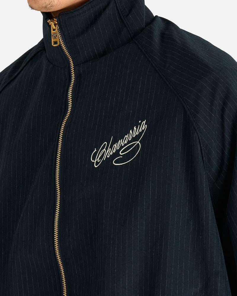Willy Chavarria Men's Jackets Ruff Rider Track Jacket in Peacoat Stripe
