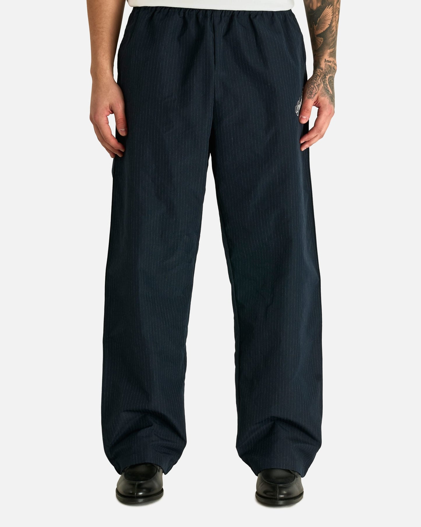 Willy Chavarria Men's Pants Ruff Rider Track Pant in Peacoat Stripe