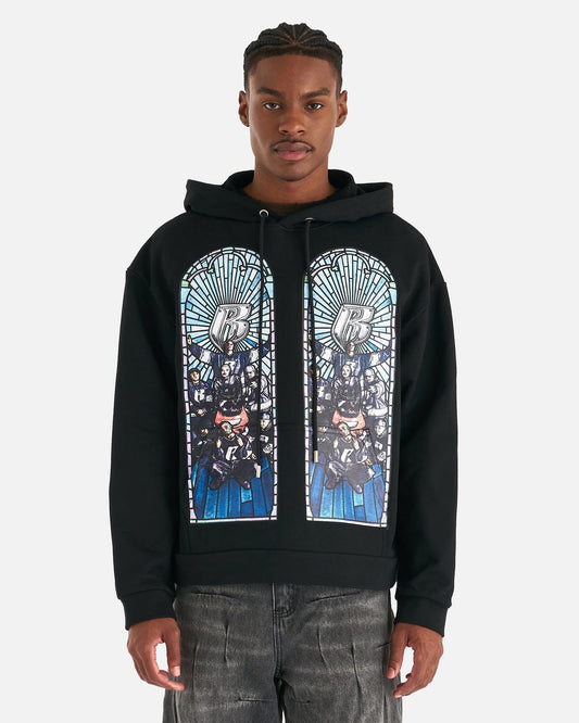 Who Decides War Men's Sweatshirts Ruff Ryder Hooded Sweatshirt in Coal
