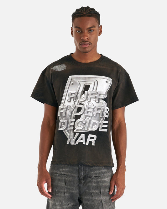 Who Decides War Men's T-Shirts Ruff Ryders Short Sleeve T-Shirt in Rust