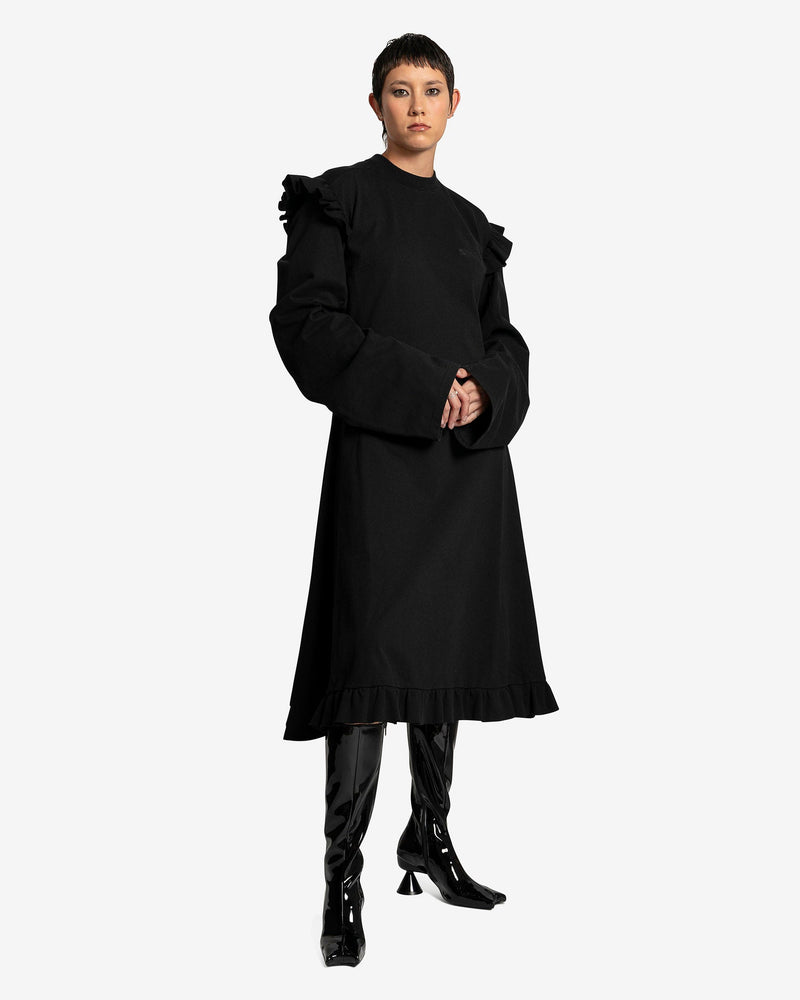 Ruffle Jersey Dress in Black SVRN Ruffle Jersey Dress in Black SVRN