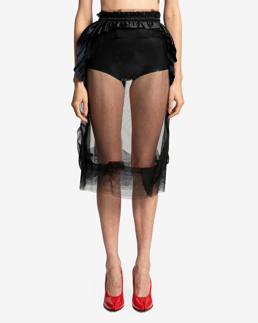 Maison Margiela Women Skirts Ruffled Tulle Skirt in Black