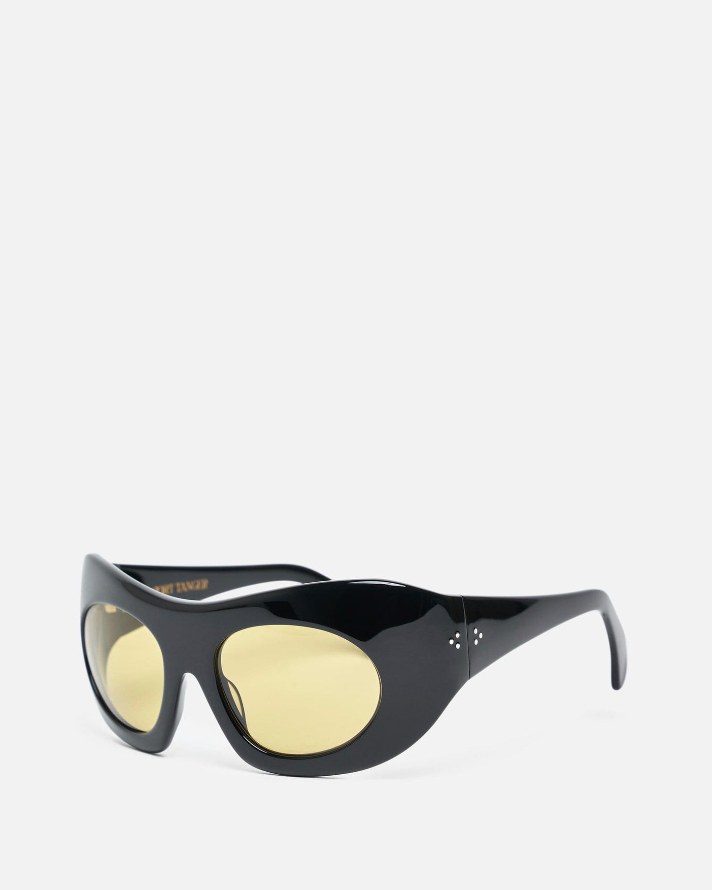 Port Tanger Eyewear O/S Ruh in Black Acetate/Warm Olive Lens