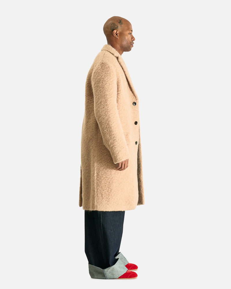 Dries Van Noten Men's Coat M Rustic Coat in Beige