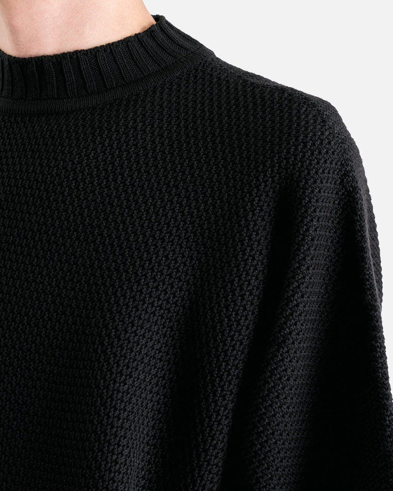 Homme Plissé Issey Miyake Men's Tops OS Rustic Knit Shirt in Black