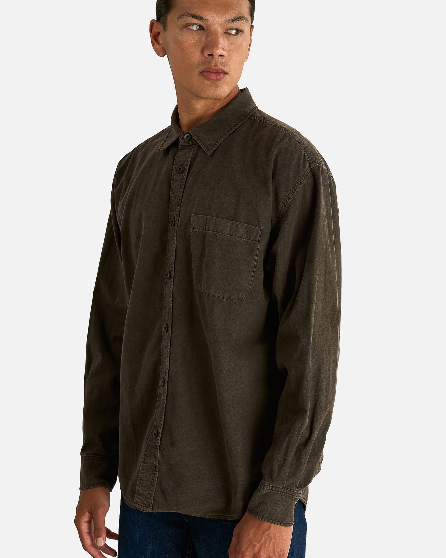 The Row Men's Shirts Sadel Shirt in Mud