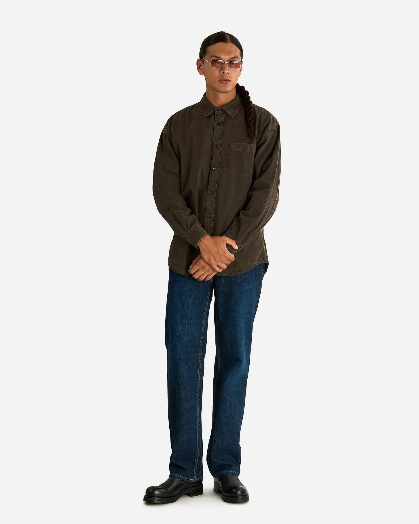 The Row Men's Shirts Sadel Shirt in Mud