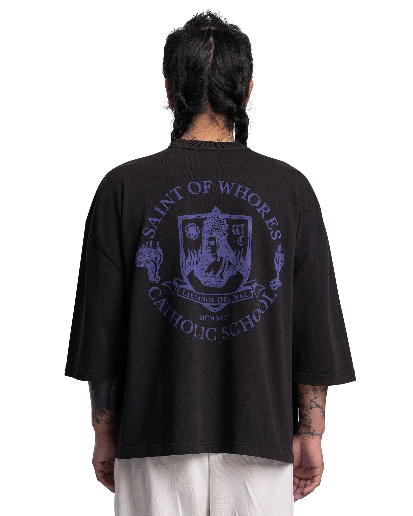 Willy Chavarria Men's T-Shirts Saint Whores T-Shirt in Black
